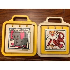 Vintage 1977 Gabriel Busy Puzzle Set Edward Elephant Timothy Tiger 78242 Toy